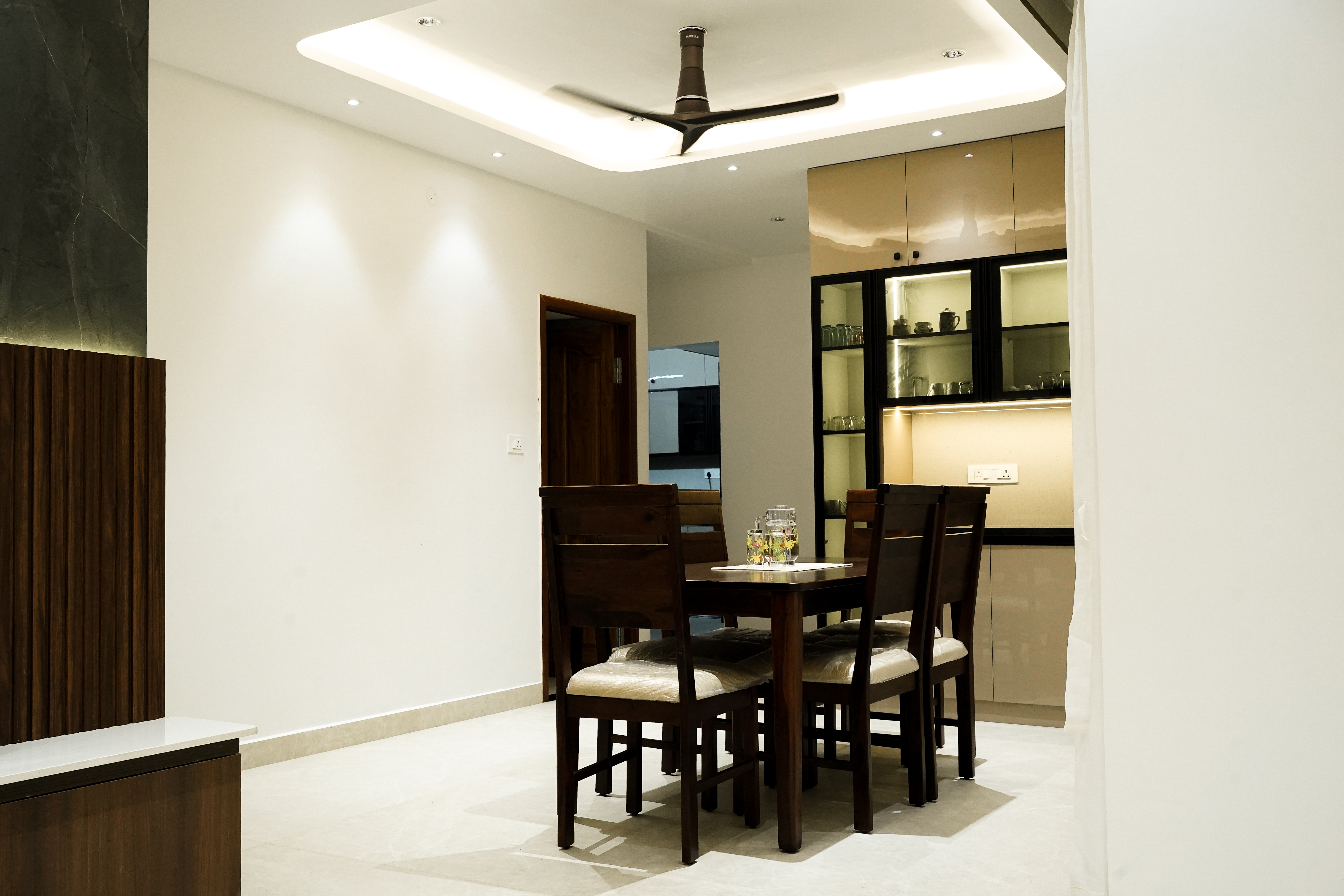 Modern Dining Area with Display Cabinet